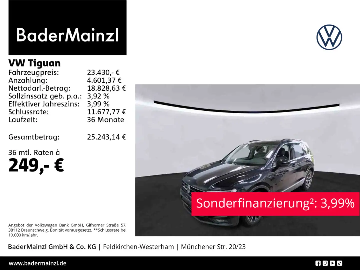 Volkswagen Tiguan 1.5 TSI Comfortline Kamera Sitzheiz 2xPDC Schwarz - 1