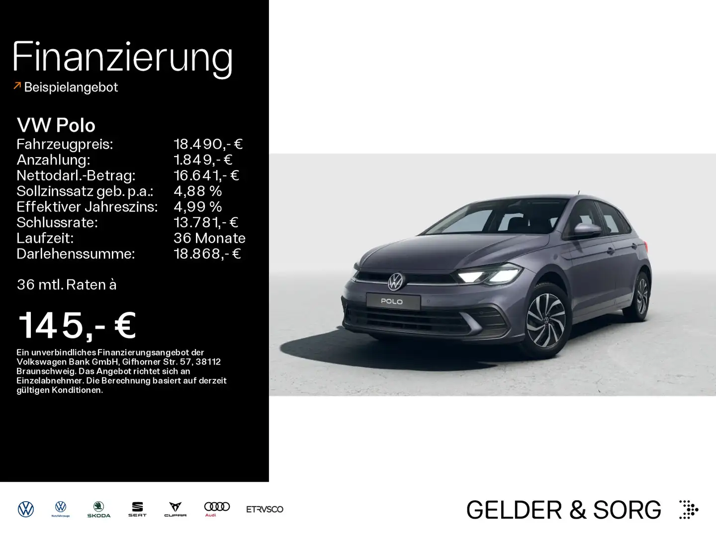 Volkswagen Polo Life 1.0 TSI RFK*LED*Digital*GRA*DAB+ Gris - 1