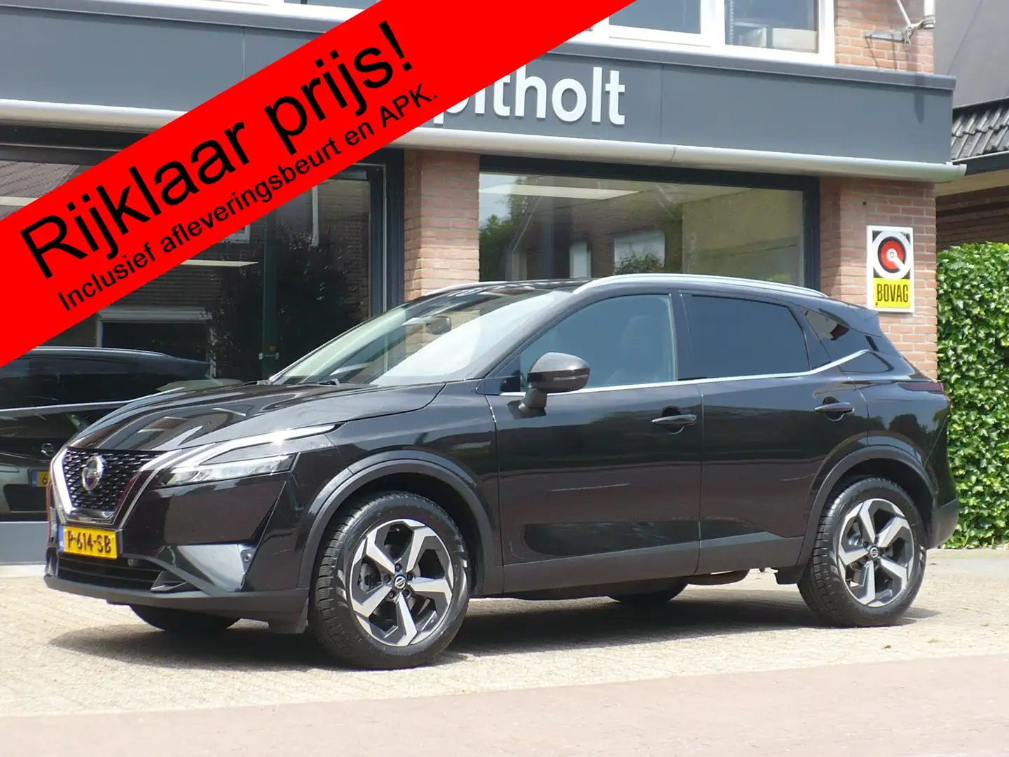 Nissan Qashqai N-Connecta 1.3 Mild-Hybrid 140pk Panoramisch dak Schwarz - 1