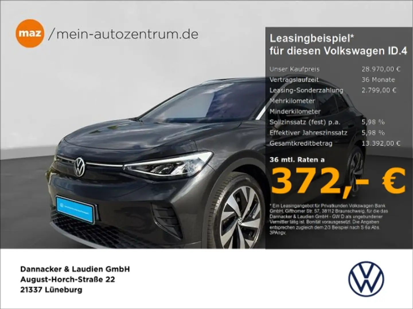 Volkswagen ID.4 Pro Performance 1st 150 kW Alu LED AHK Navi Grau - 1