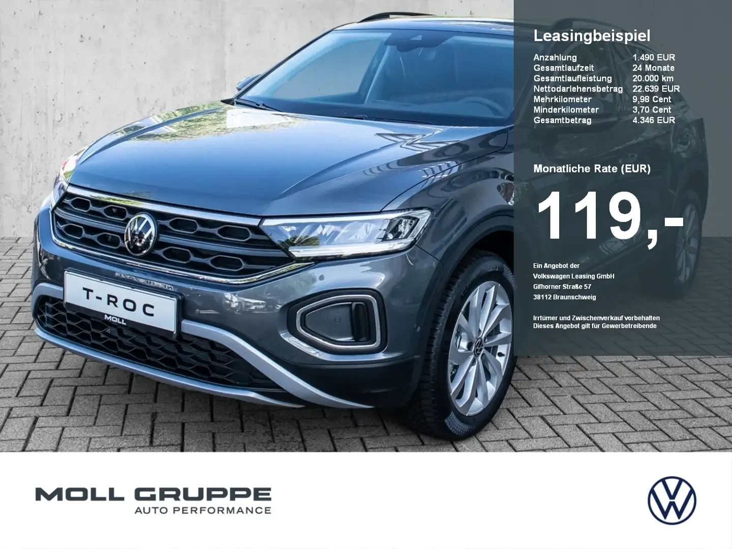 Volkswagen T-Roc Life 1.0 l TSI OPF  6-Gang MATRIX 2xKLIMA Grijs - 1
