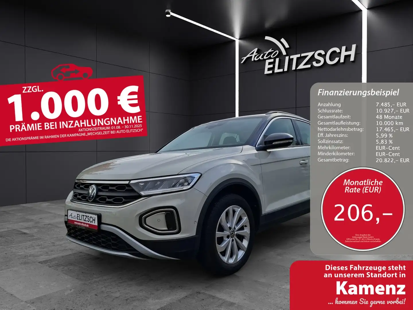 Volkswagen T-Roc TSI Life DSG LED Navi AID ACC RFK SH Grau - 1