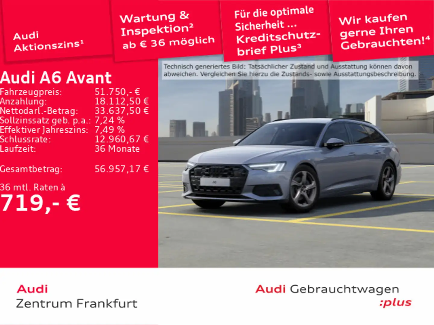 Audi A6 45 TDI quattro advanced S tronic Matri Silber - 1