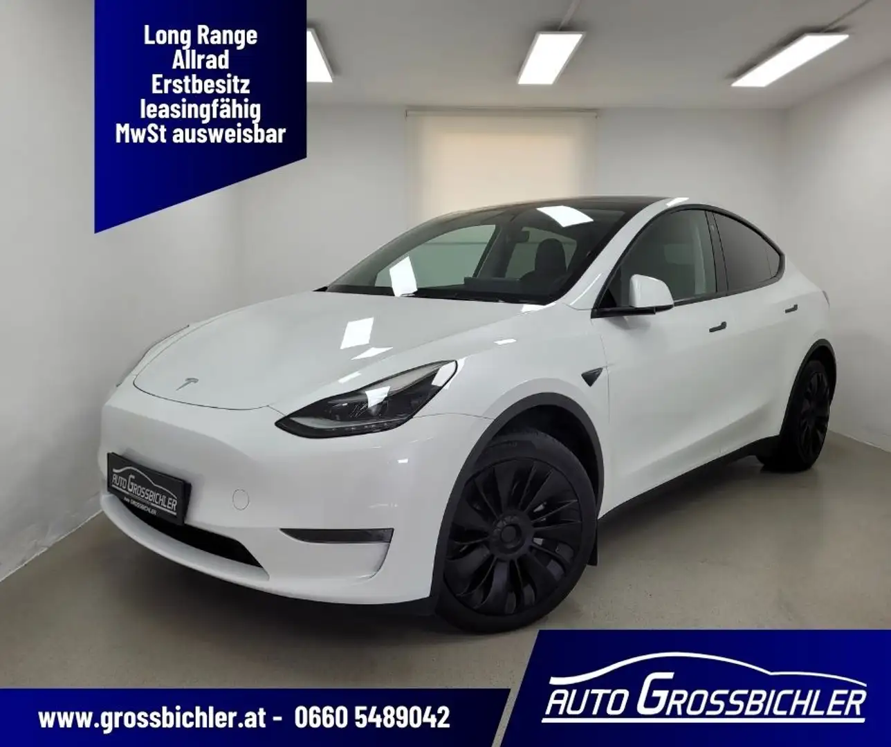 Tesla Model Y Lo Range AWD79kWh,netto 27.125 leasingfä,Allrad Weiß - 1