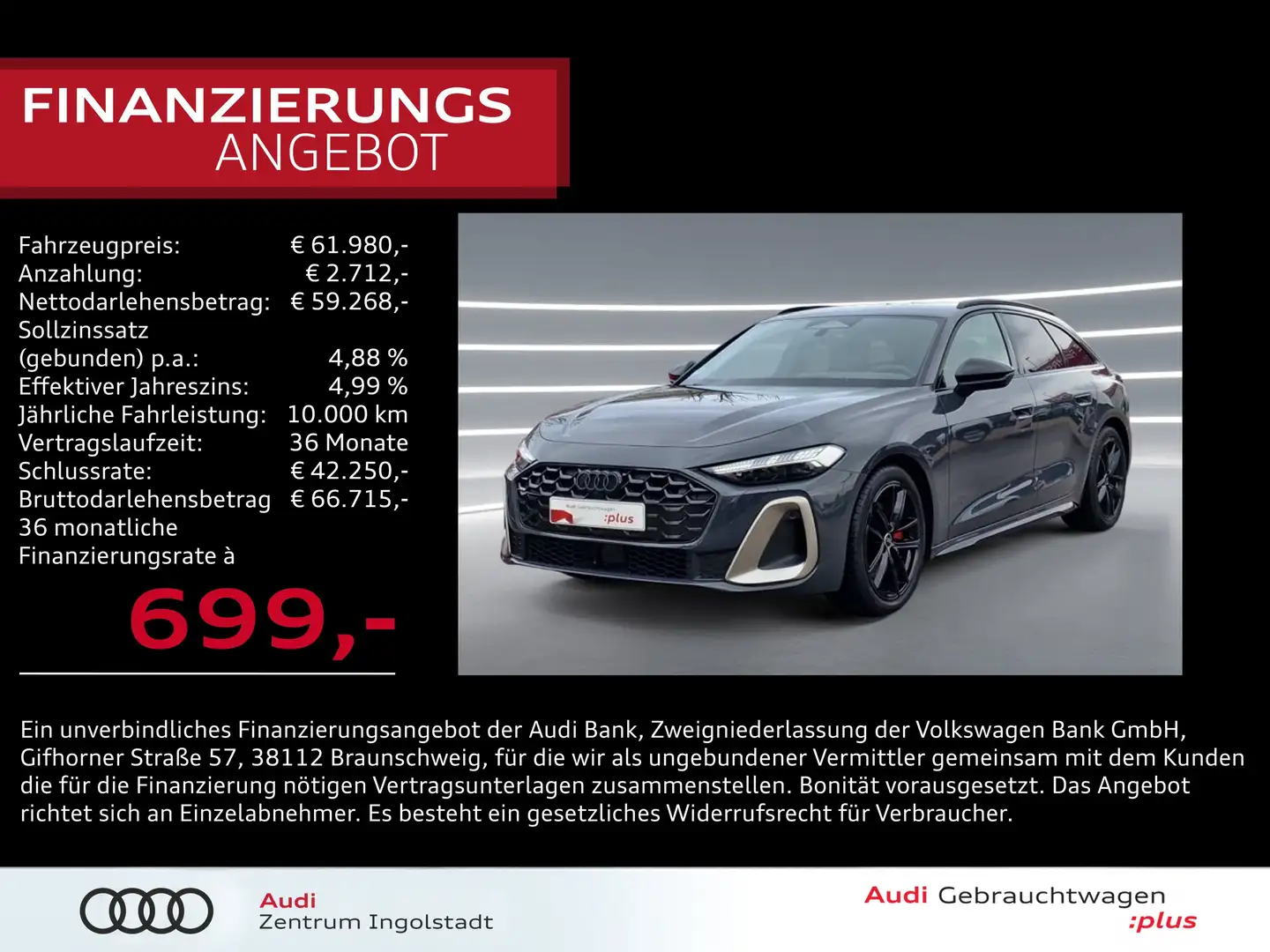 Audi A5 Avant TDI qu 2x S line B&O MATRIX AHK HuD KAM Grau - 1