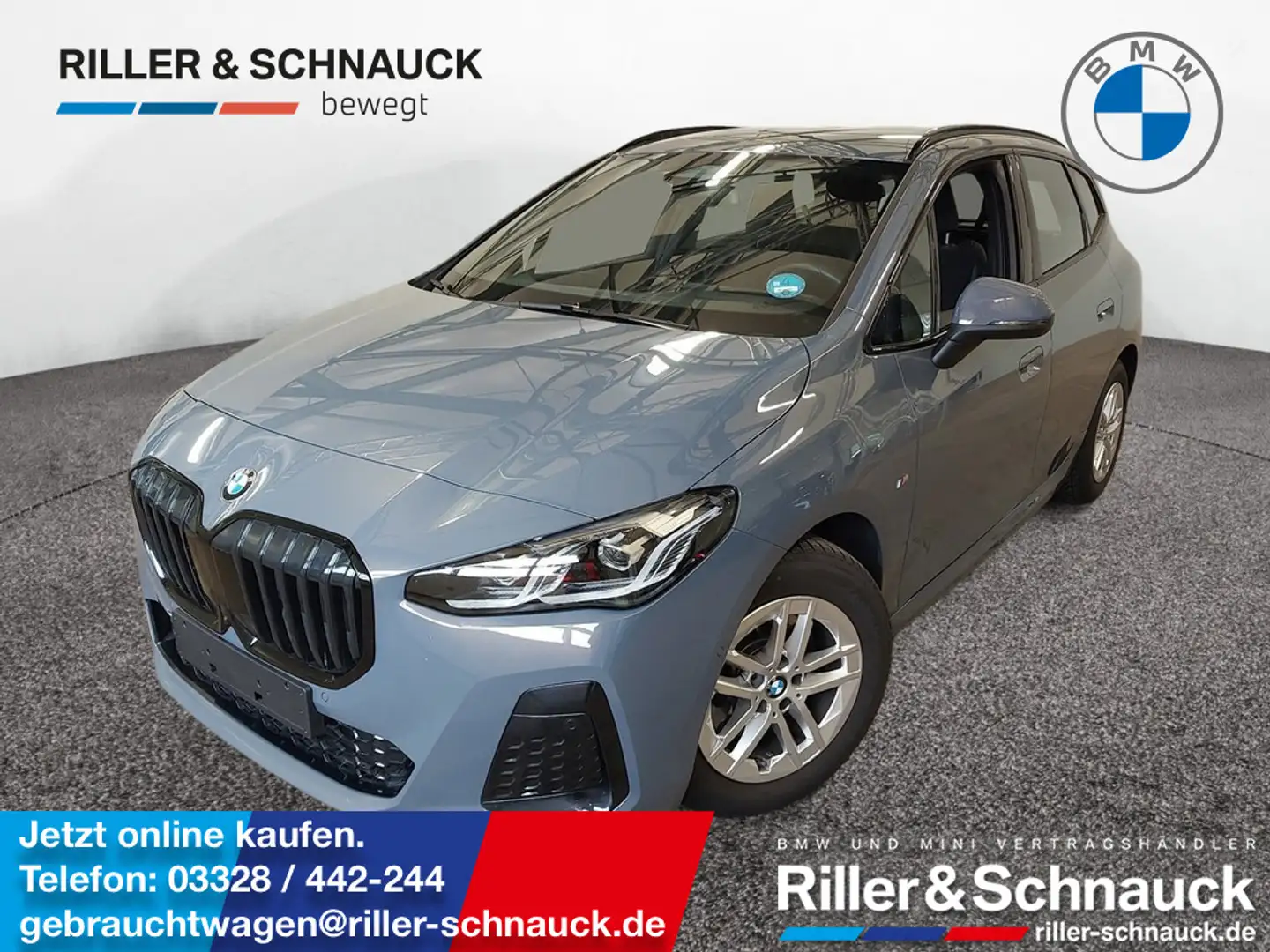 BMW 220 i Active Tourer M Sport AHK+HUD+360°KAM+AC Grau - 1