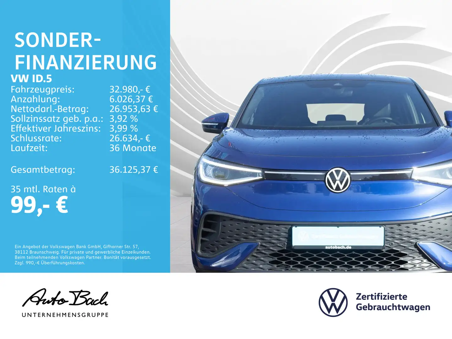Volkswagen ID.5 Pro Automatik Navi LED Standhzg ACC EPH DAB Blau - 2
