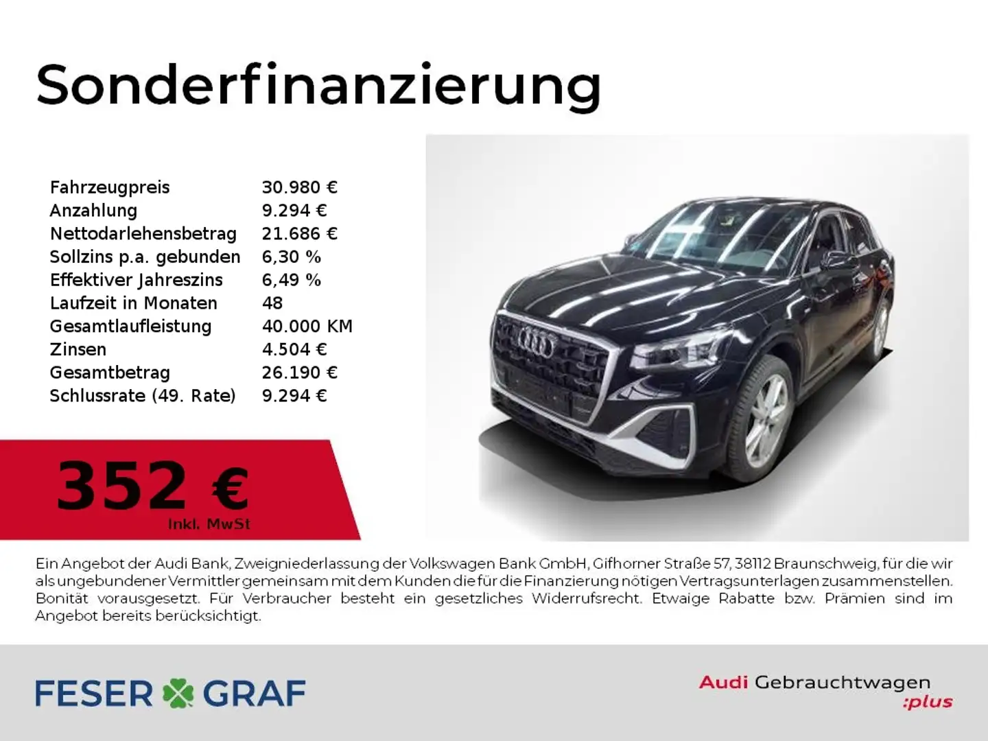 Audi Q2 35 TDI S tronic S Line Int Pano,Kamera,Matrix,Navi Zwart - 1