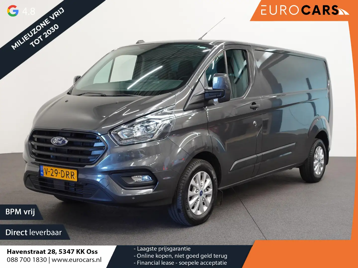 Ford Transit Custom 300 2.0 TDCI 130pk L2H1 Trend Automaat Airco Navig Gris - 1