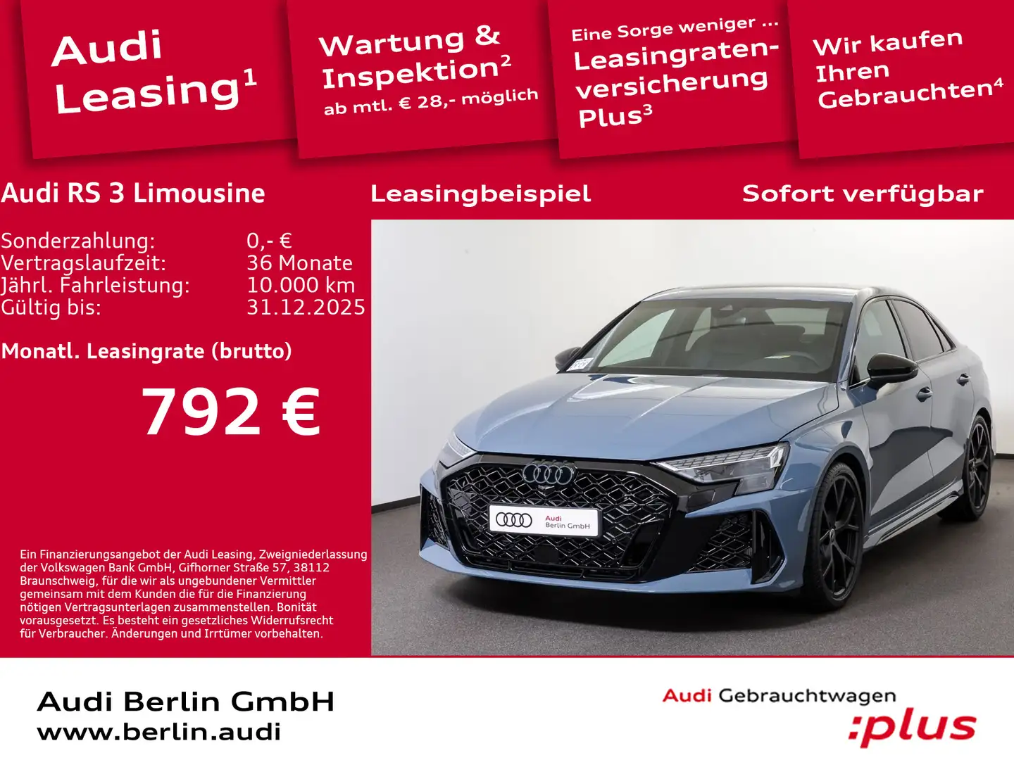 Audi RS3 TFSI S tr. MATRIX RFK NAVI SONOS Gris - 1