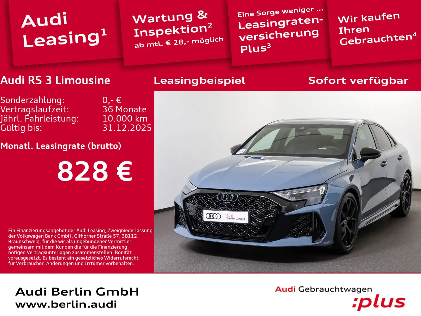 Audi RS3 TFSI S tr. MATRIX RFK NAVI SONOS Grau - 1