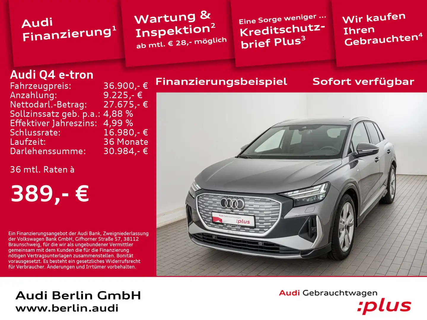 Audi Q4 e-tron 45 qu. MATRIX RFK NAVI VIRTUAL HUD Grau - 1