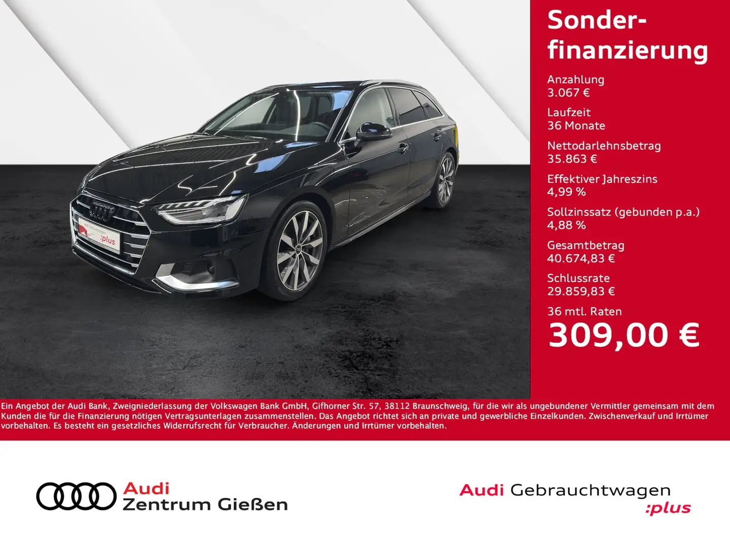 Audi A4 Avant 40 TDI S-tronic advanced AHK Pano Assiste... Schwarz - 1