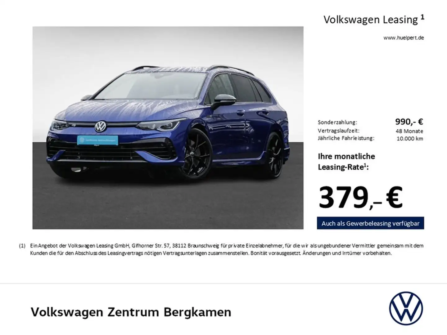 Volkswagen Golf Variant VIII 2.0 R BLACK STYLE 4X4 ACC LM19 Синий - 2