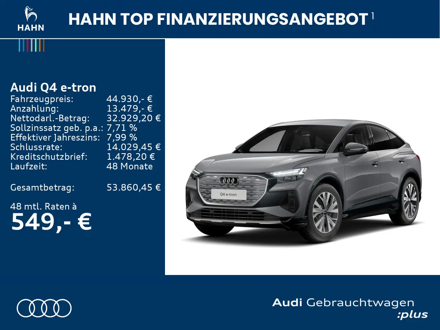 Audi Q4 e-tron Q4 Sportback 45 e-tron advanced S line 360° AHK Grau - 2