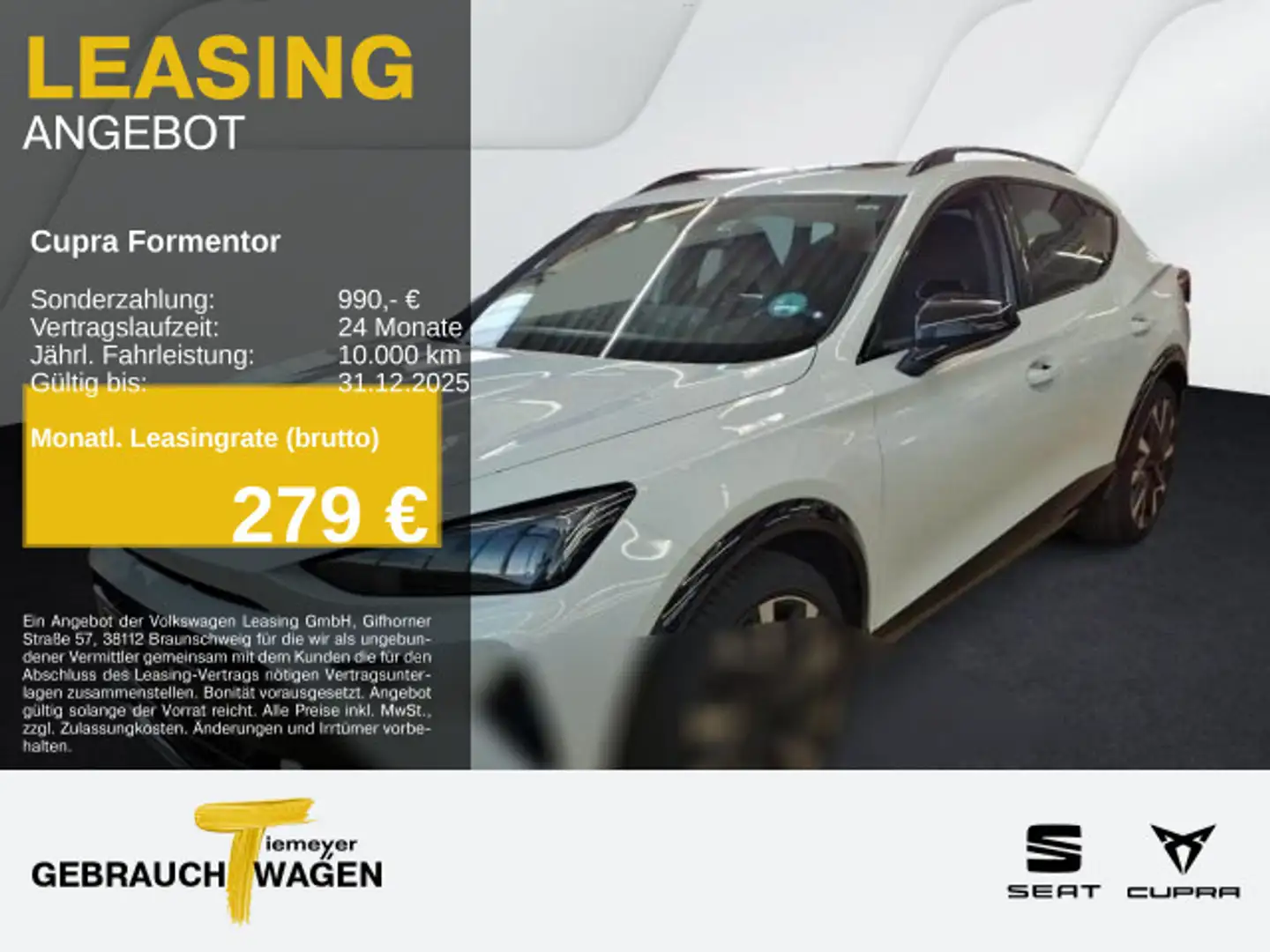 CUPRA Formentor VZ 2.0 TSI LM19 PANO AHK MATRIX SENNHE Weiß - 1