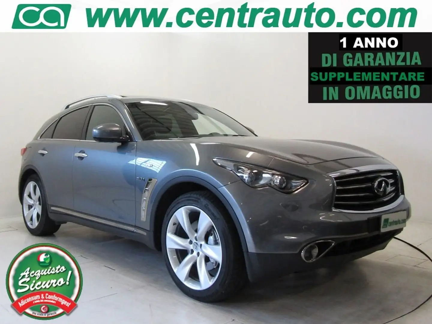 Infiniti QX70 S Premium 3.0 D V6 AT  4WD * TETTO APRI.* Grigio - 1