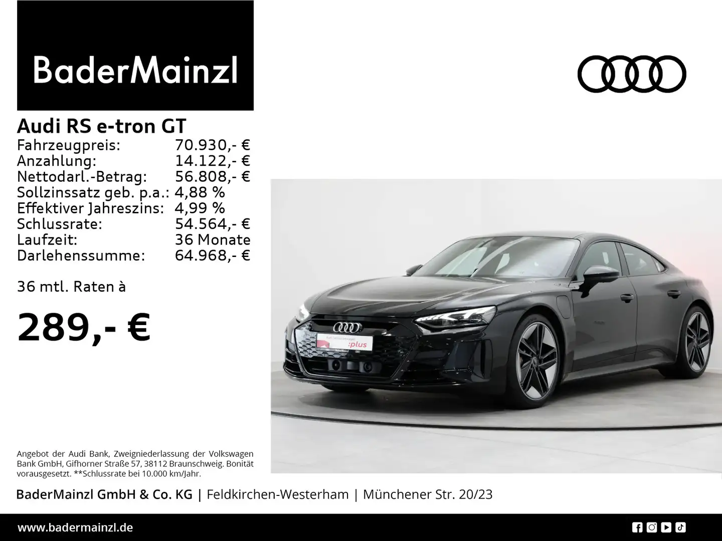 Audi RS e-tron GT quattro Pano Matrix B&O Luft Zwart - 1