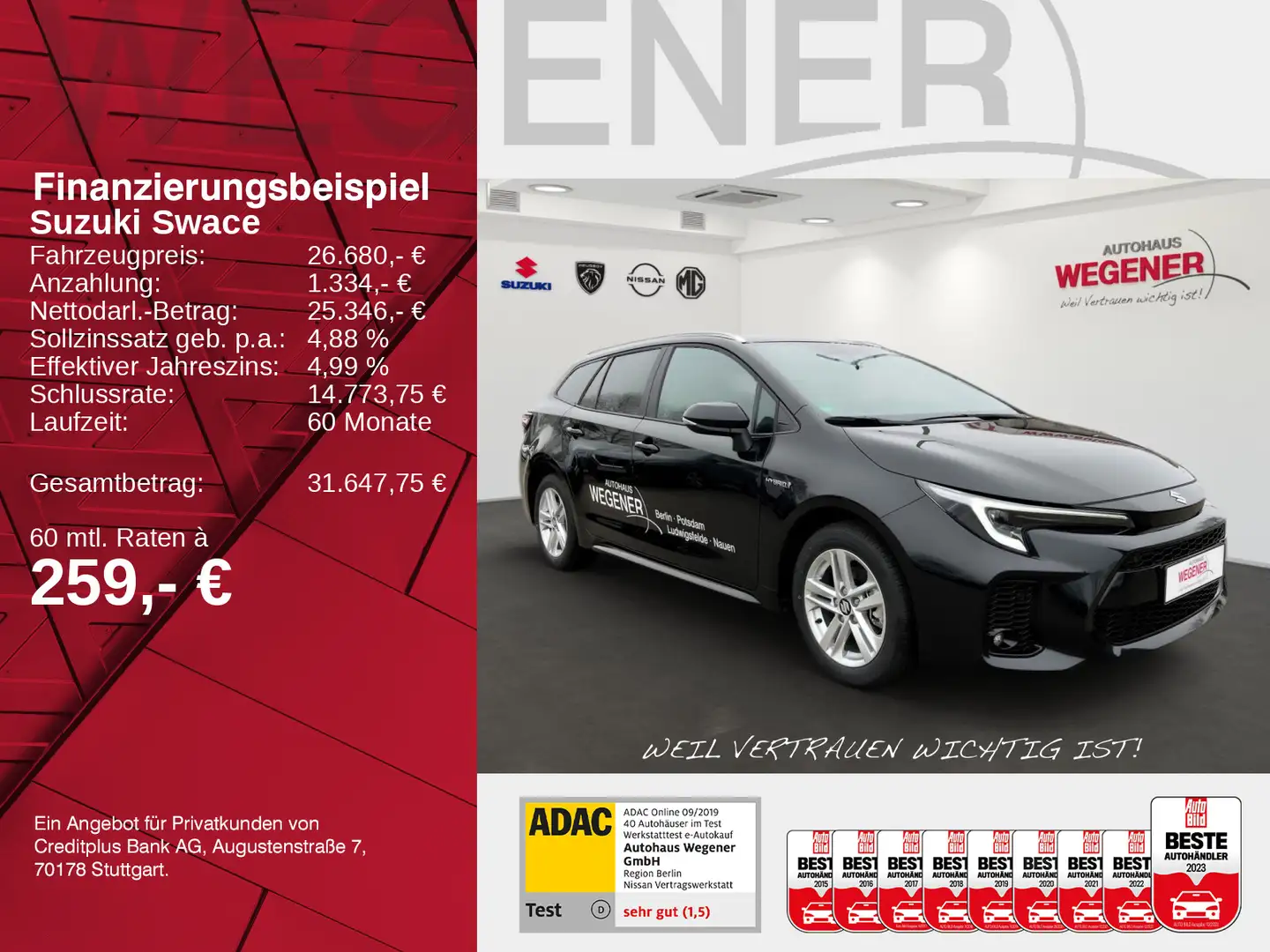 Suzuki Swace SWACE / COROLLA AUTOMATIK COMFORT+ HYBRID DIGI T Schwarz - 2