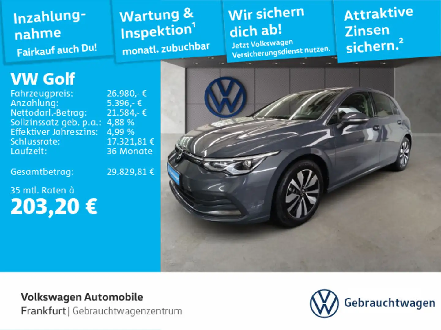 Volkswagen Golf VIII 2.0 TDI DSG Move Navi LEDPlus DAB+ Fro Grau - 1