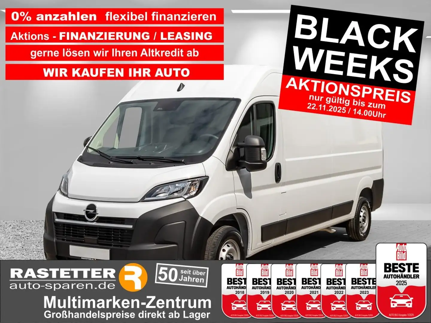 Opel Movano 35 L3H2 neuesModell+Techno7+270°+CarPlayNav Weiß - 1