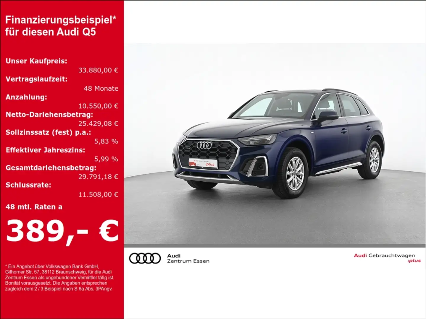 Audi Q5 40 TDI quattro S-LINE S-TRONIC LED PANO NAV PLUS Blau - 1