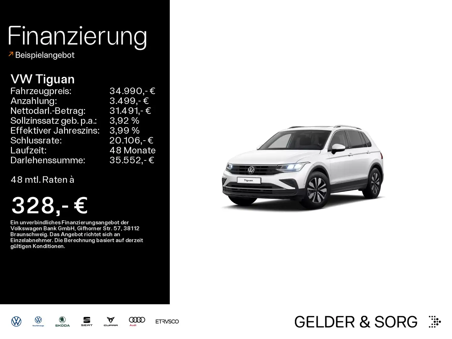 Volkswagen Tiguan Life Move 1.5 TSI Pano*LED*Navi*DAB+*ACC Weiß - 1