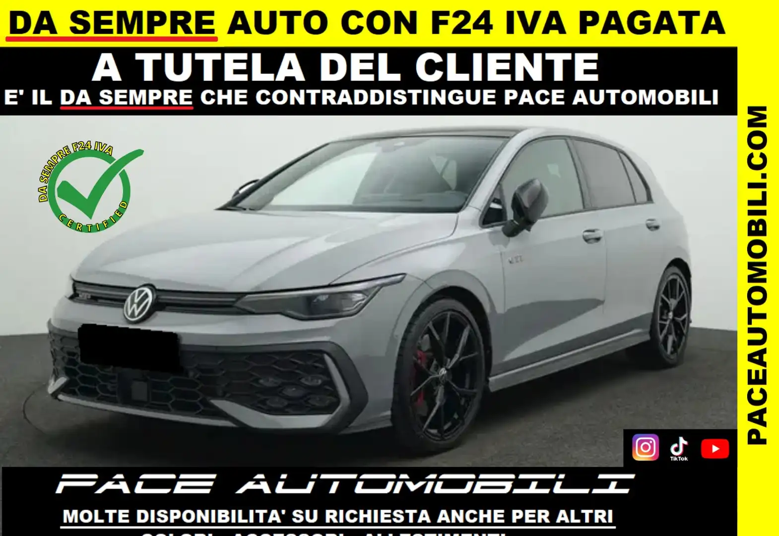 Volkswagen Golf GTI VIII.5 8.5 PELLE DCC 19" TETTO PERFORMANCE BLACK Grigio - 1