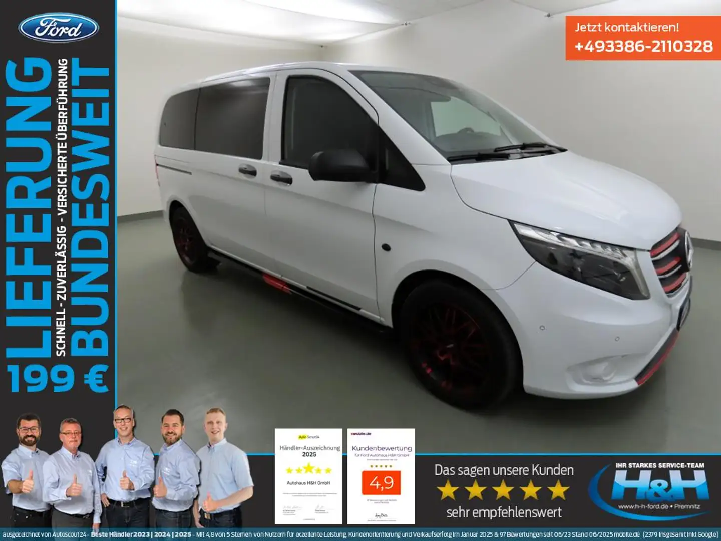 Mercedes-Benz Vito 119 CDI Kompakt AHK+Komfort/ParkPaket+iLED Alb - 2