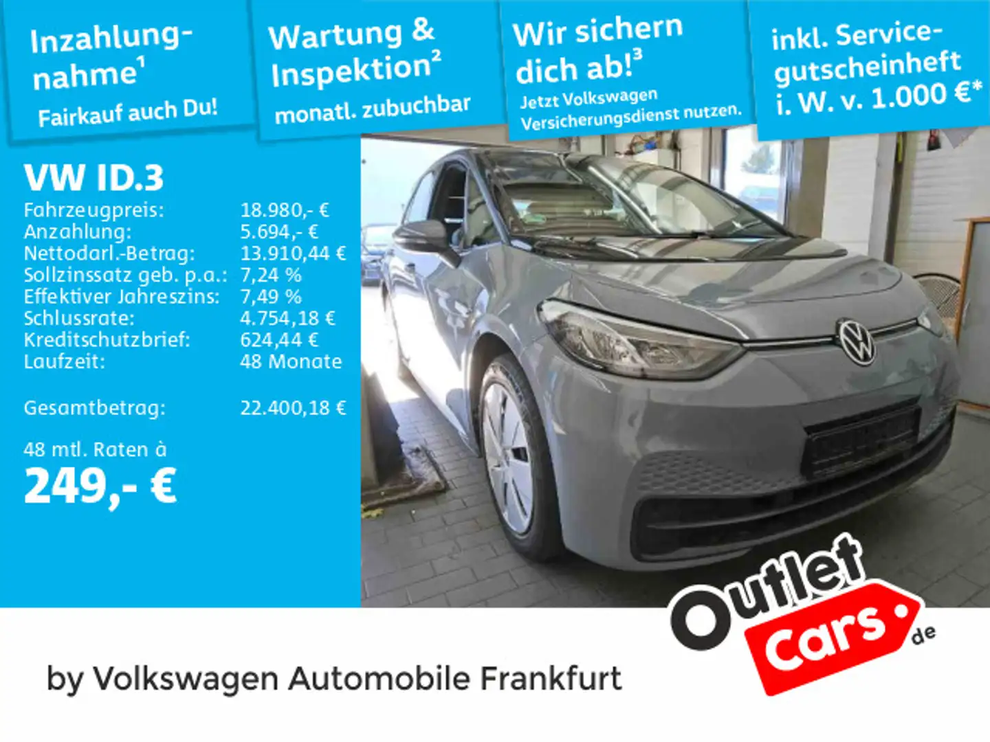 Volkswagen ID.3 Pure Performance Navi Sprachbedienung Spurh Grau - 1