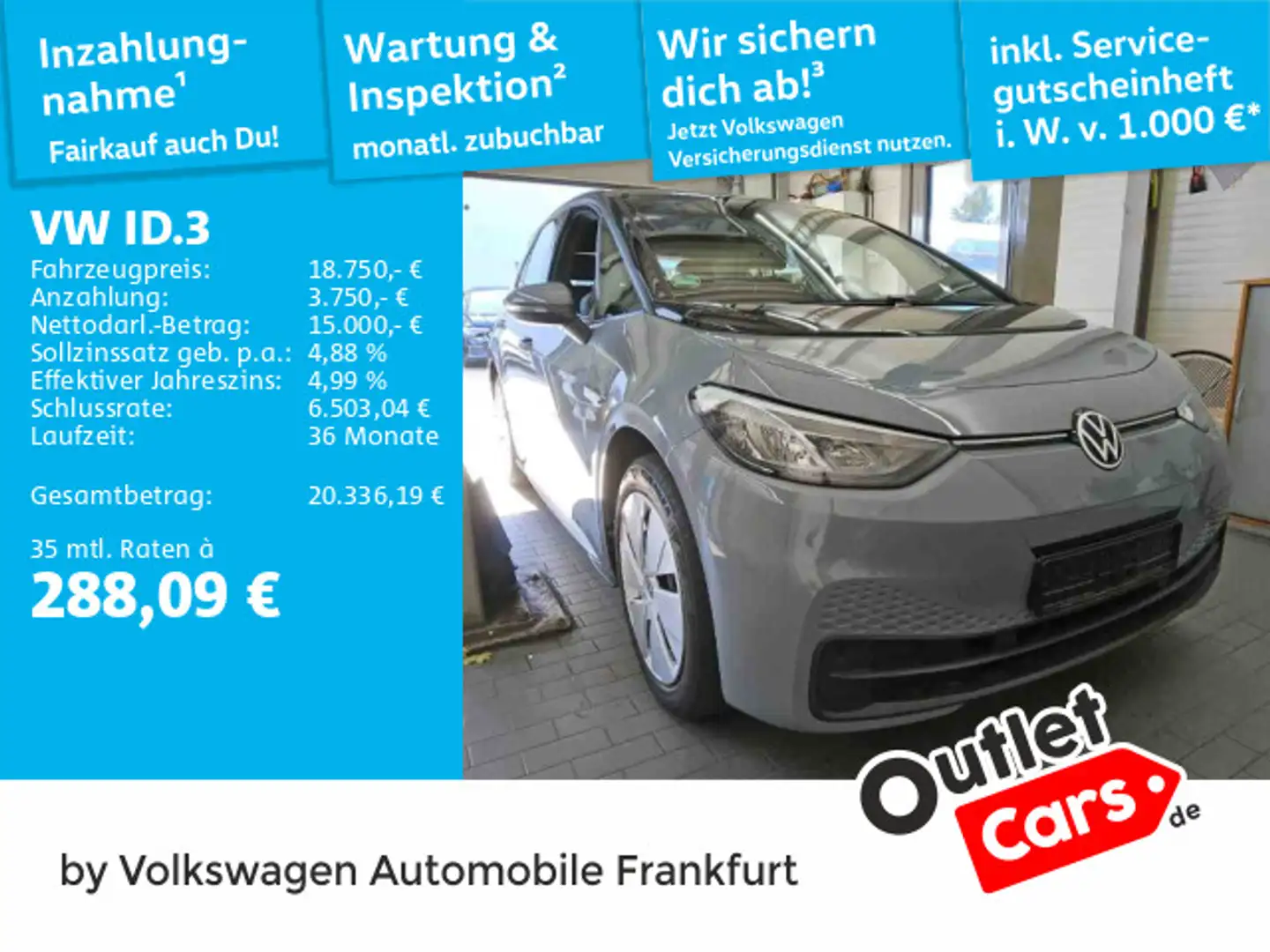 Volkswagen ID.3 Pure Performance Navi Sprachbedienung Spurh Grau - 1