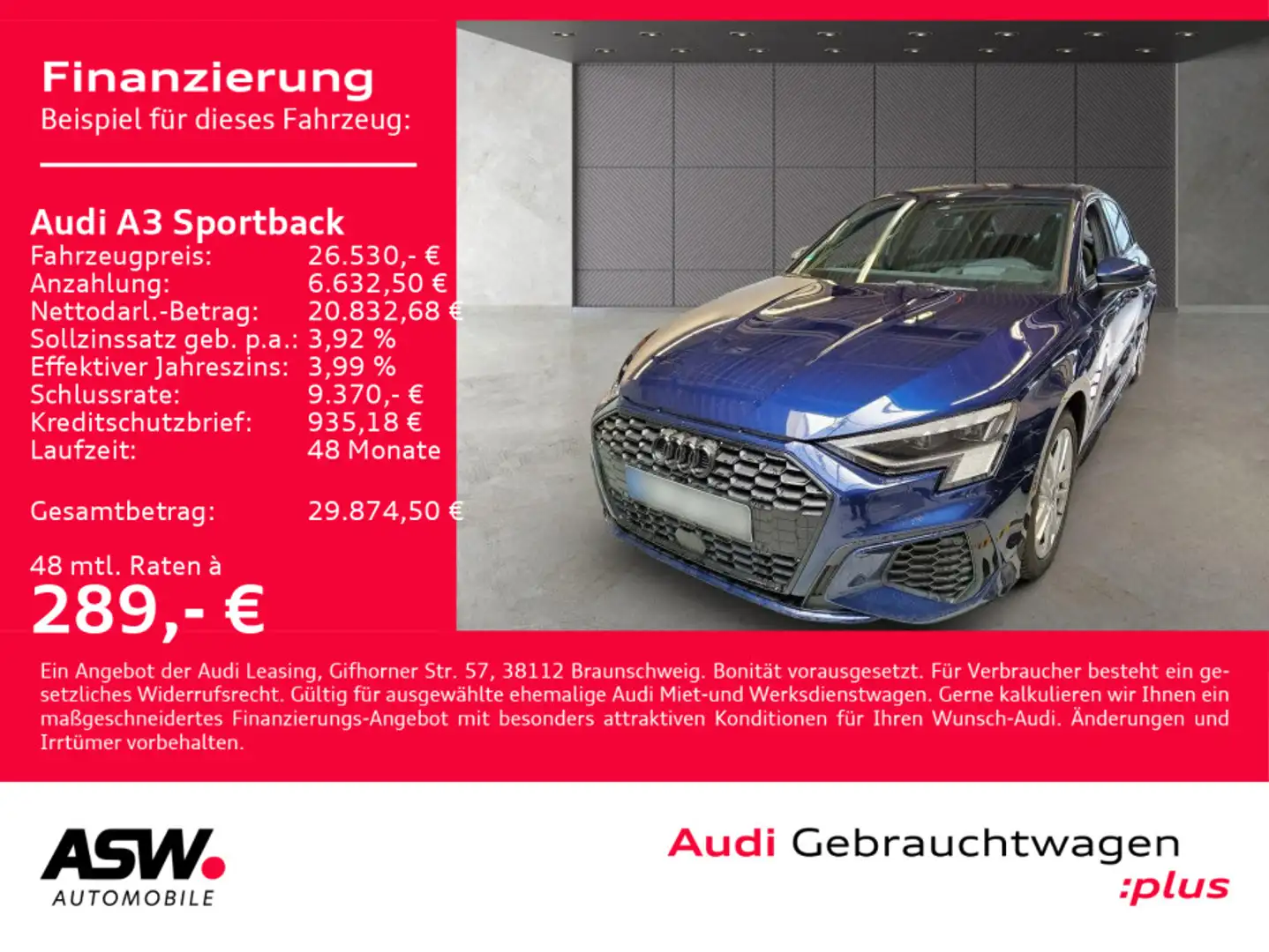 Audi A3 S line 40TFSI e NAVI MATRIX B&O HUD Blau - 1