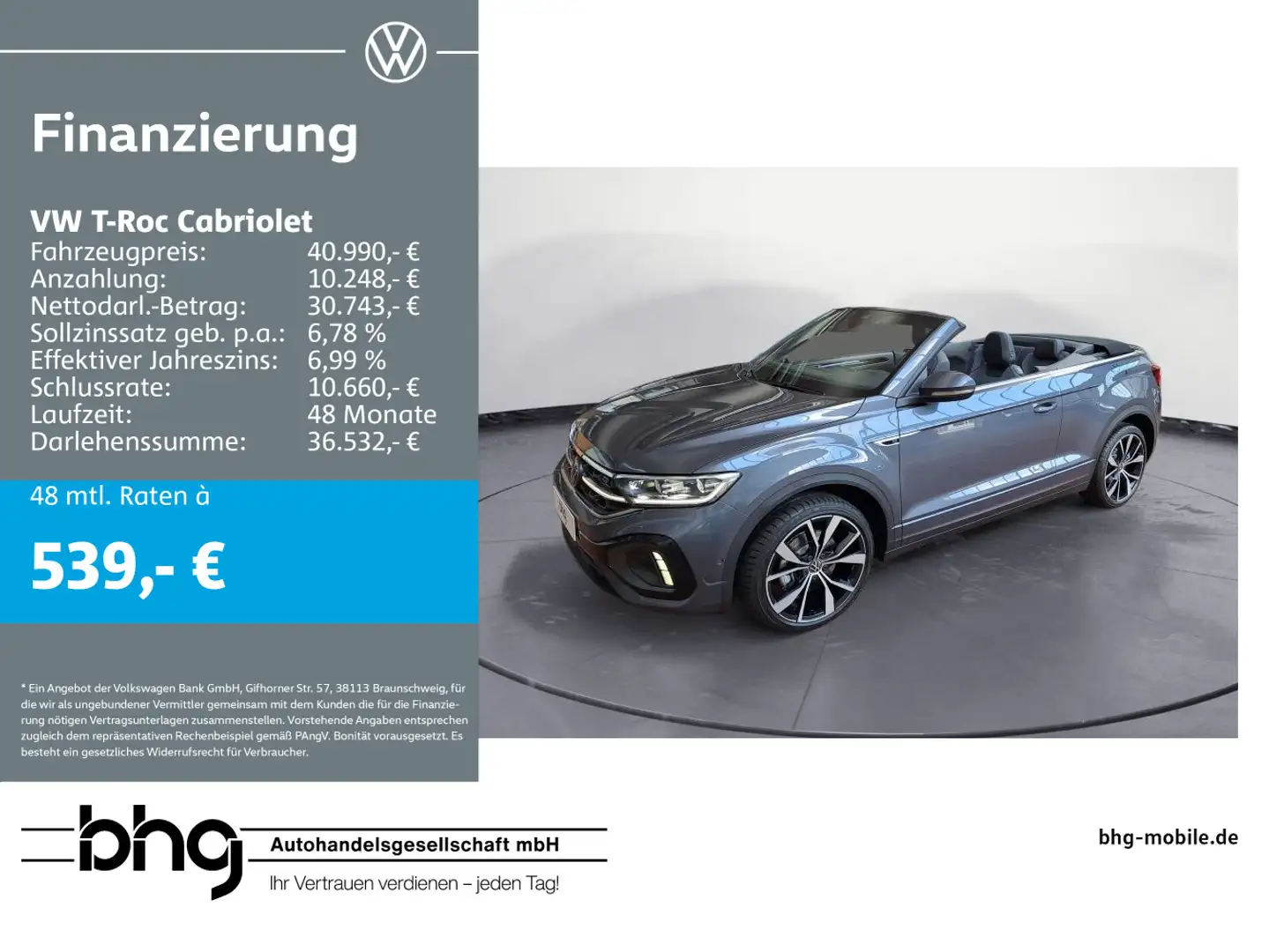 Volkswagen T-Roc R-Line 1.5 l TSI OPF 110 Grau - 1