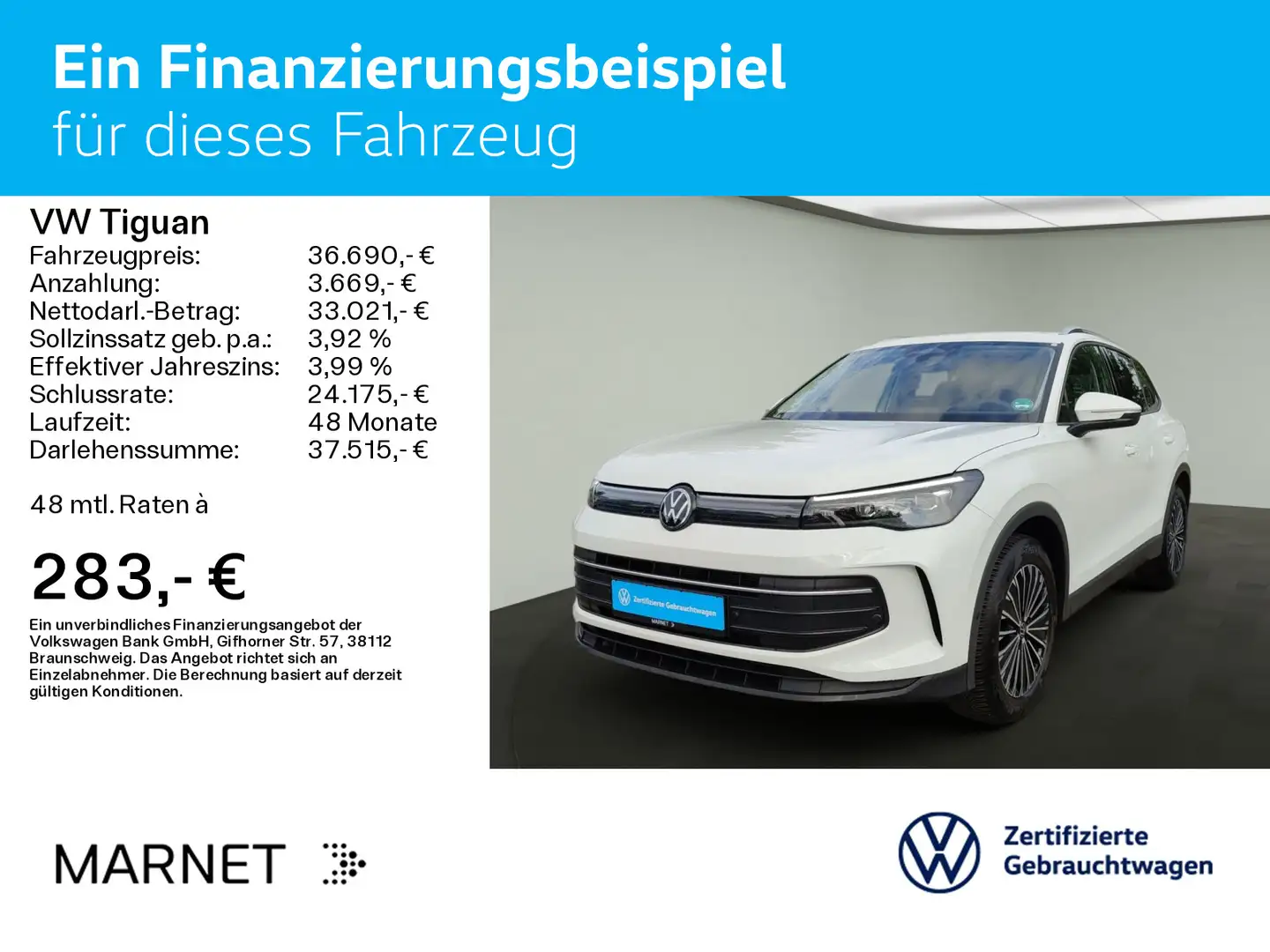 Volkswagen Tiguan 2.0 TDI DSG LIFE*AHK*KAMERA*LED*NAVI*KLIM Weiß - 2