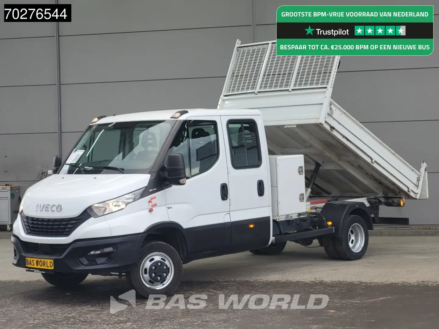 Iveco Daily 35C16 3.0L Kipper Dubbel Cabine met Kist Dubbelluc Alb - 1