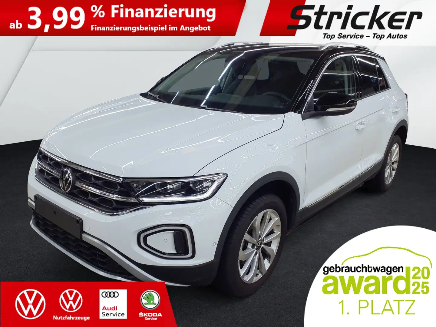Volkswagen T-Roc Style 1.5TSI DSG 242,-ohne Anzahlung ACC AHK Navi Weiß - 2