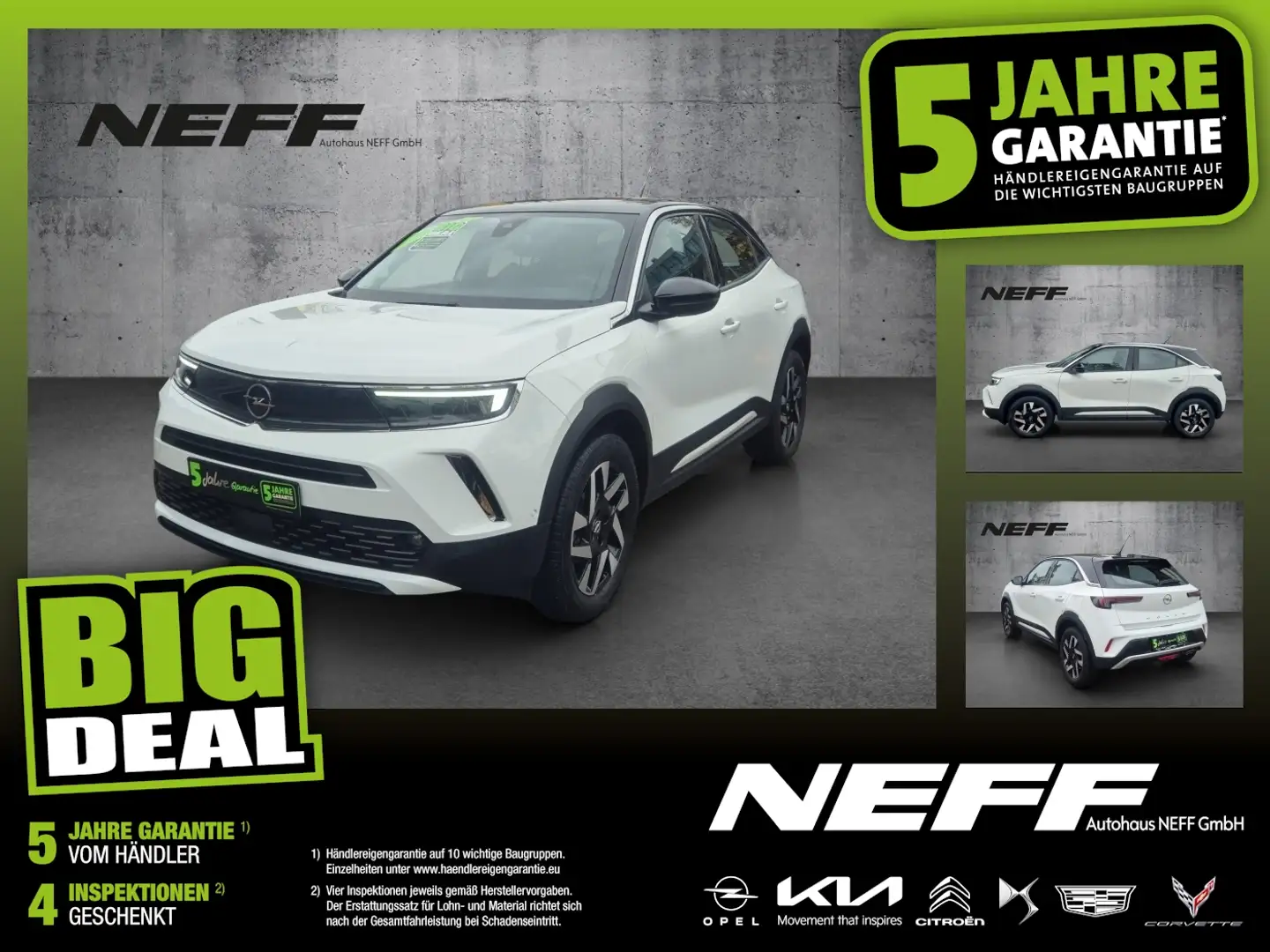 Opel Mokka 1.2 Turbo Elegance LED+SHZ+Fernlichtass. Weiß - 1