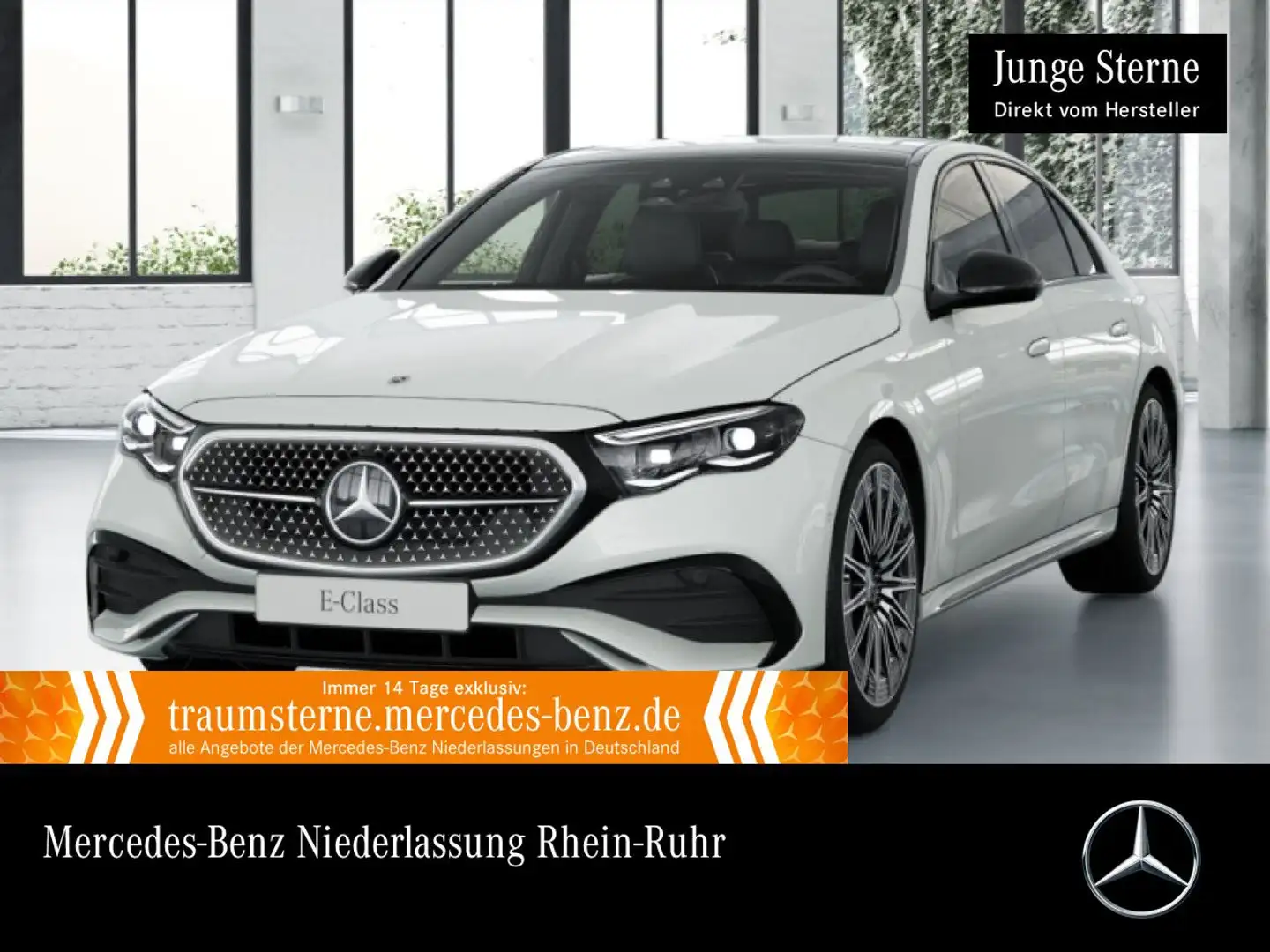 Mercedes-Benz E 220 d AMG Fahrass 360° Pano Burmester Distr. HUD Weiß - 1