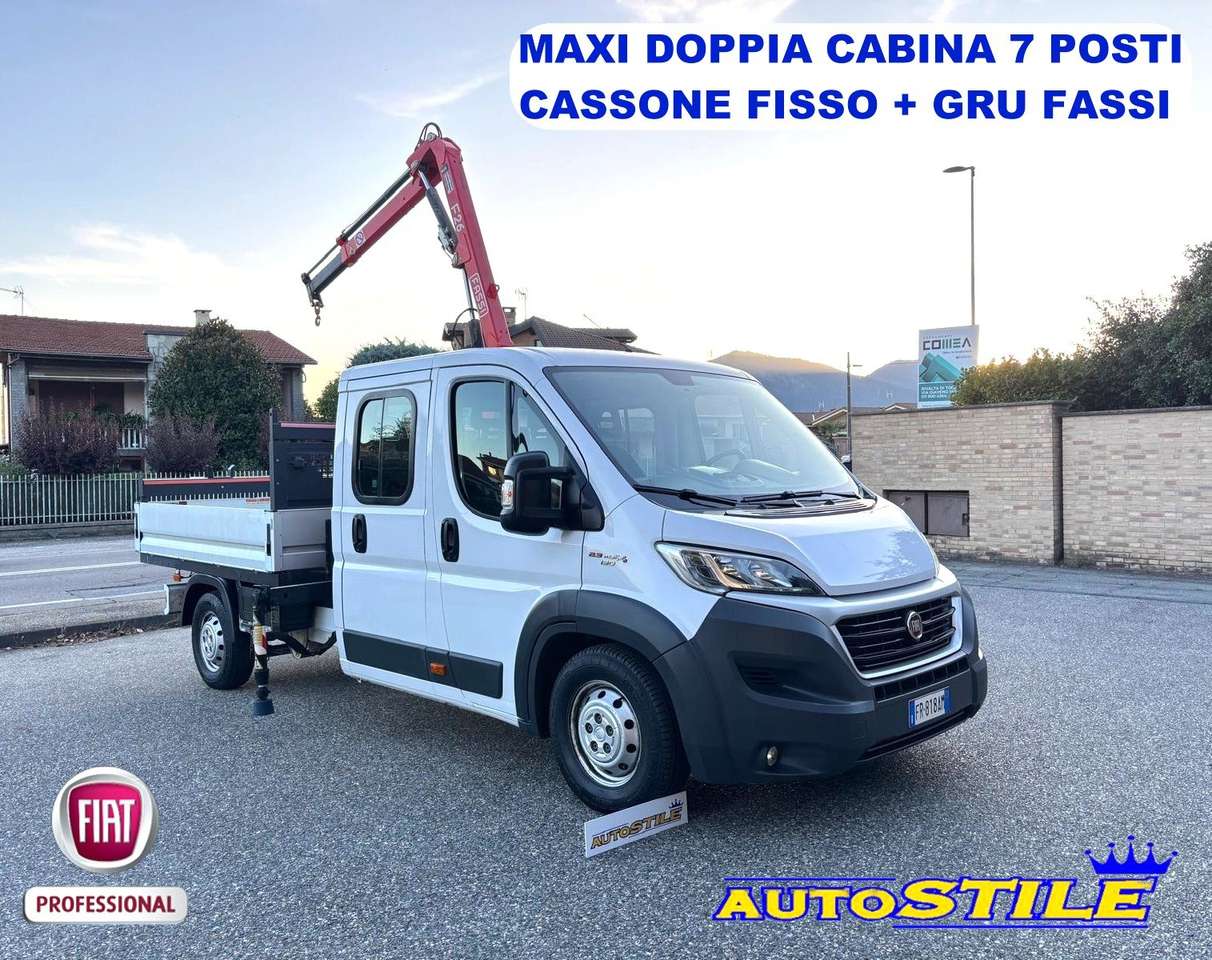 Fiat Ducato Maxi DOPPIA CABINA 7 posti GRU FASSI cassone FISSO