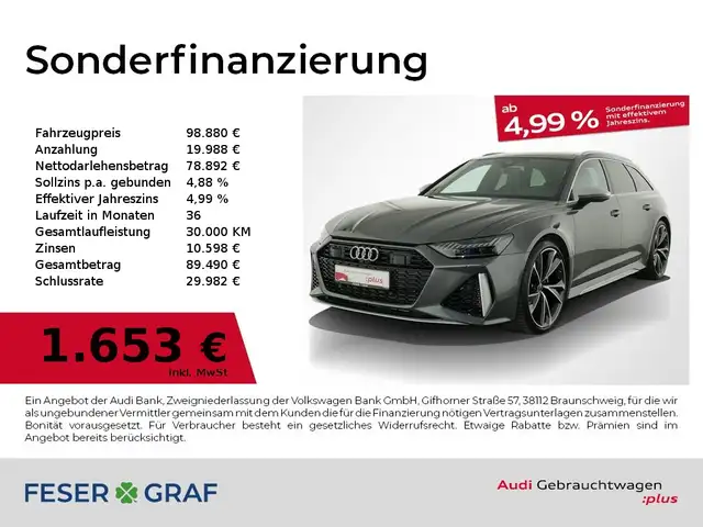 Audi RS6 AHK/Pano/Matrix/Sportabgas/B&O/HuD/360°