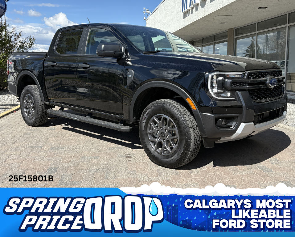 Black 2025 Ford Ranger Pickup Truck Four-Wheel Drive Automatic