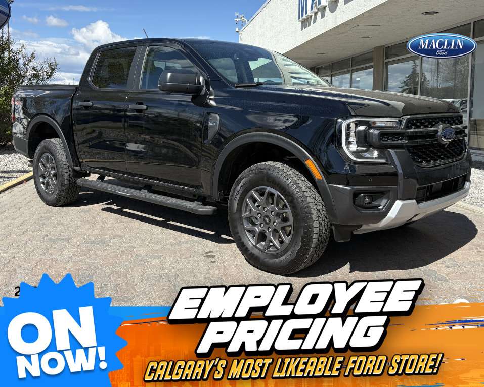 Black 2025 Ford Ranger Pickup Truck Four-Wheel Drive Automatic