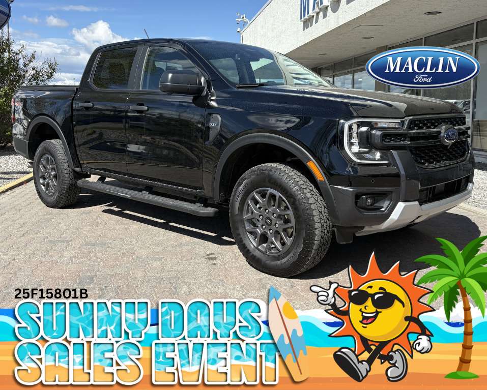 Black 2025 Ford Ranger Pickup Truck Four-Wheel Drive Automatic