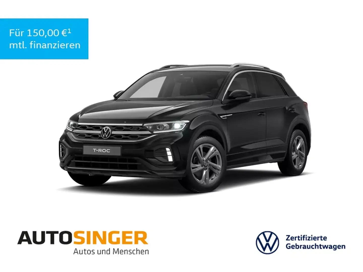 Volkswagen T-Roc R-Line 1.5 TSI DSG *AHK*MASSAGE*ACC*R-CAM* Zwart - 1