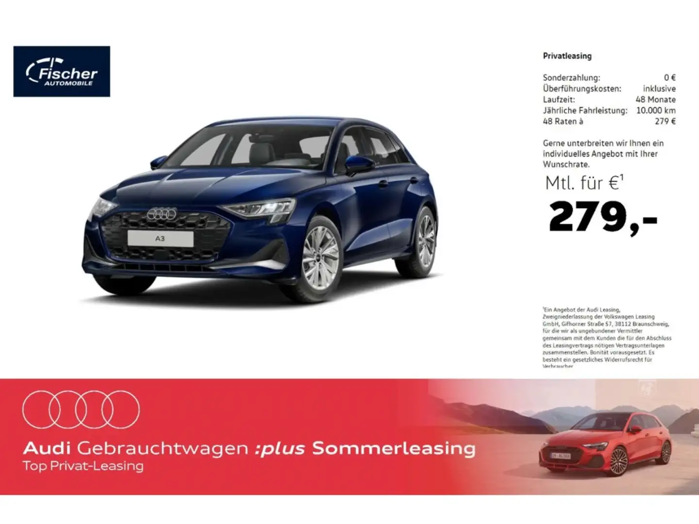 Audi A3 Sportback 35 TFSI advanced Blau - 1