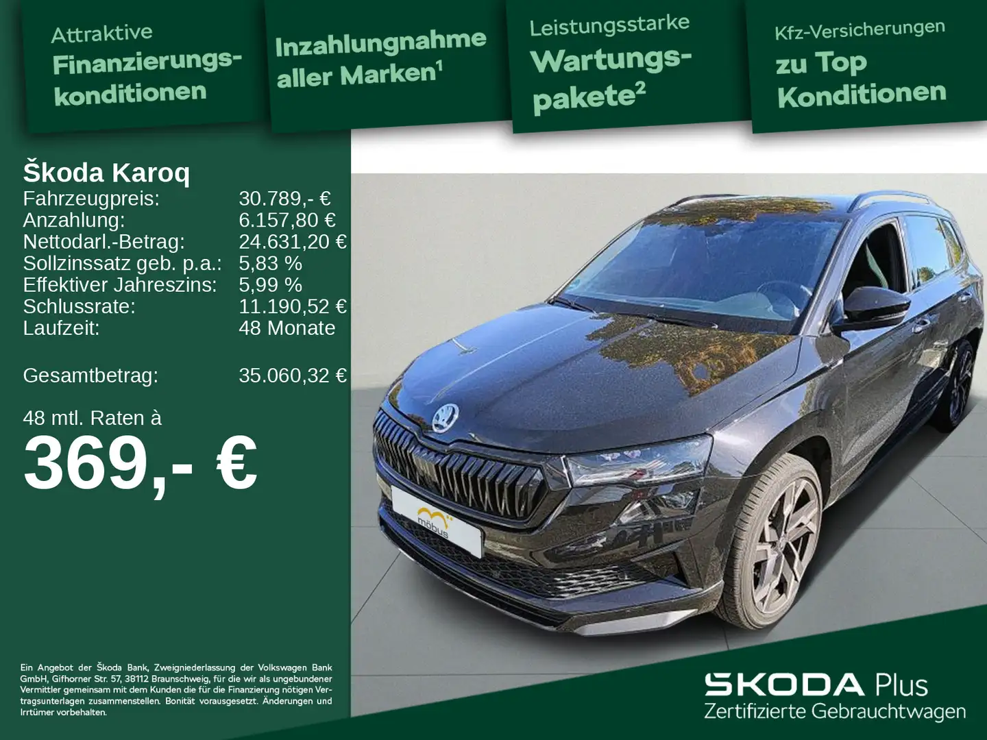 Skoda Karoq 2.0 TSI Sportline 4x4*DSG*ACC*APP*LED*RFK* Schwarz - 1