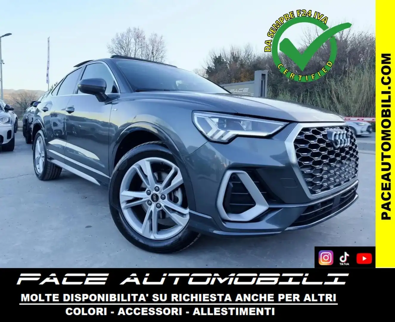 Audi Q3 35D SPORTBACK SPB S LINE S-LINE SLINE TETTO MATRIX Grigio - 1