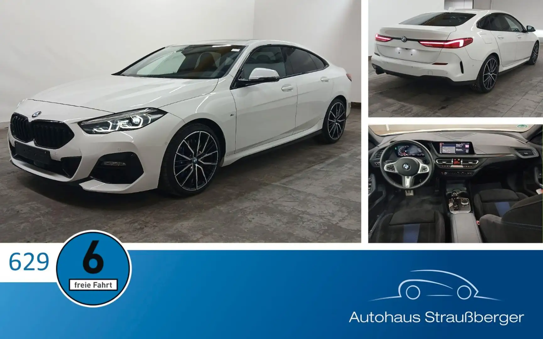 BMW 218i GC M Sport PANO ACC LRHZ SHZ HiFi 2ZK QI DA Blanc - 1