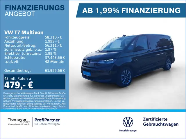 Volkswagen T7 Multivan HYBRID ALLRAD LÜ LANG LIFE AHK eKLAP