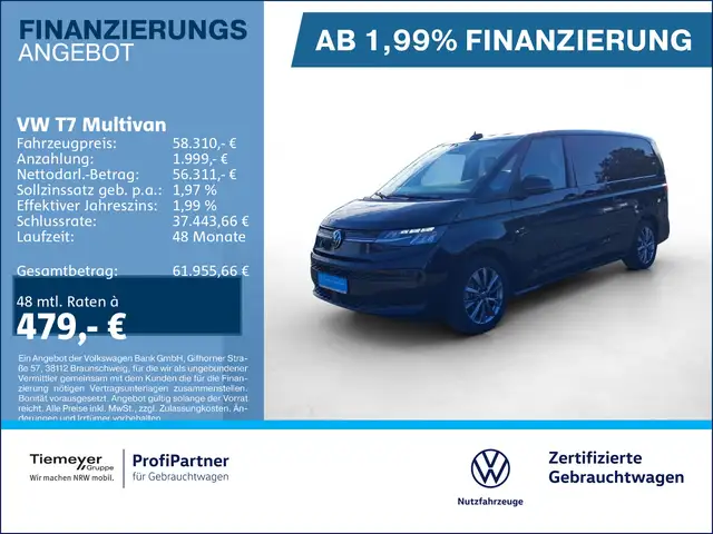 Volkswagen T7 Multivan HYBRID ALLRAD LÜ LANG LIFE AHK eKLAP